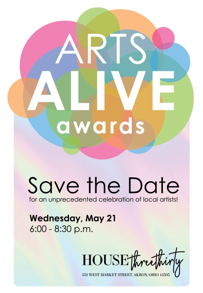 Flyer for the Arts Alive Awards Gala taking place on May 21.